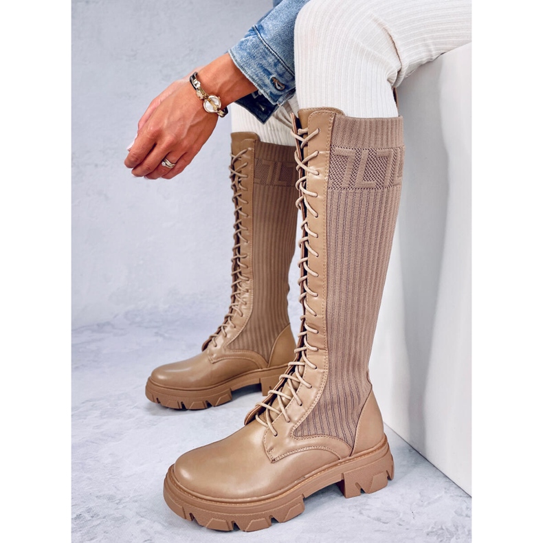 Stivali da equitazione Keyshia LT.KHAKI con tomaia flessibile beige 1