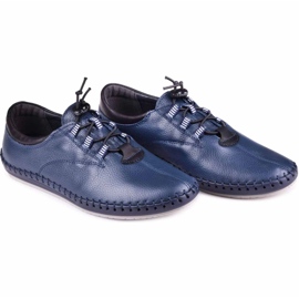 Kampol Scarpe in pelle maschile casual 337/63 blu navy 6