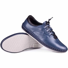 Kampol Scarpe in pelle maschile casual 337/63 blu navy 1