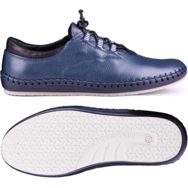 Kampol Scarpe in pelle maschile casual 337/63 blu navy 2