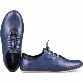 Kampol Scarpe in pelle maschile casual 337/63 blu navy 4