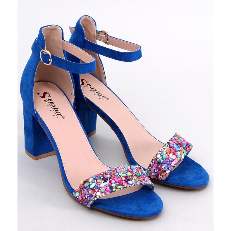 Sandali con tacco in pietra Valentine Blue 1
