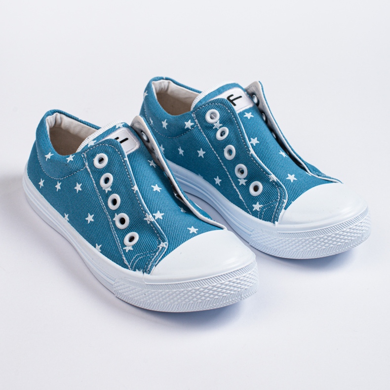 SHELOVET Sneakers slip-on per ragazze 3F stelle blu 1
