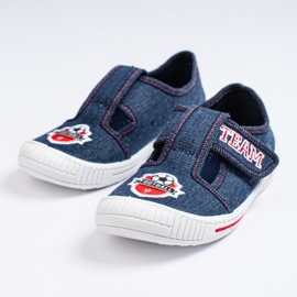 SHELOVET Pantofole in velcro per un ragazzo con una palla 3F blu 1