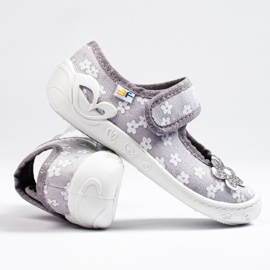 SHELOVET Pantofole fiore grigio per bambina 3F 1