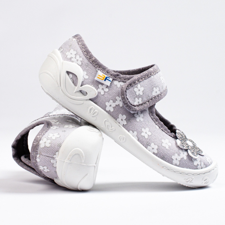 SHELOVET Pantofole fiore grigio per bambina 3F 1
