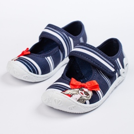 SHELOVET Pantofole blu navy per bambina 3F 1
