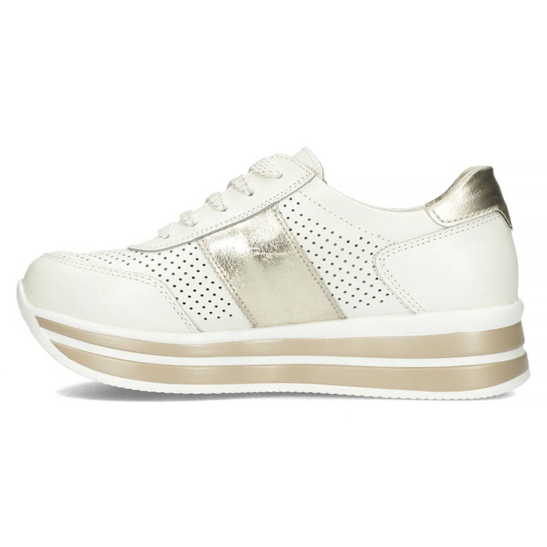 Sneakers da donna in pelle sulla piattaforma bianca Filippo bianco 1