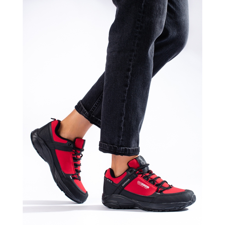 DK Scarpe da trekking all'aperto nero rosso 1
