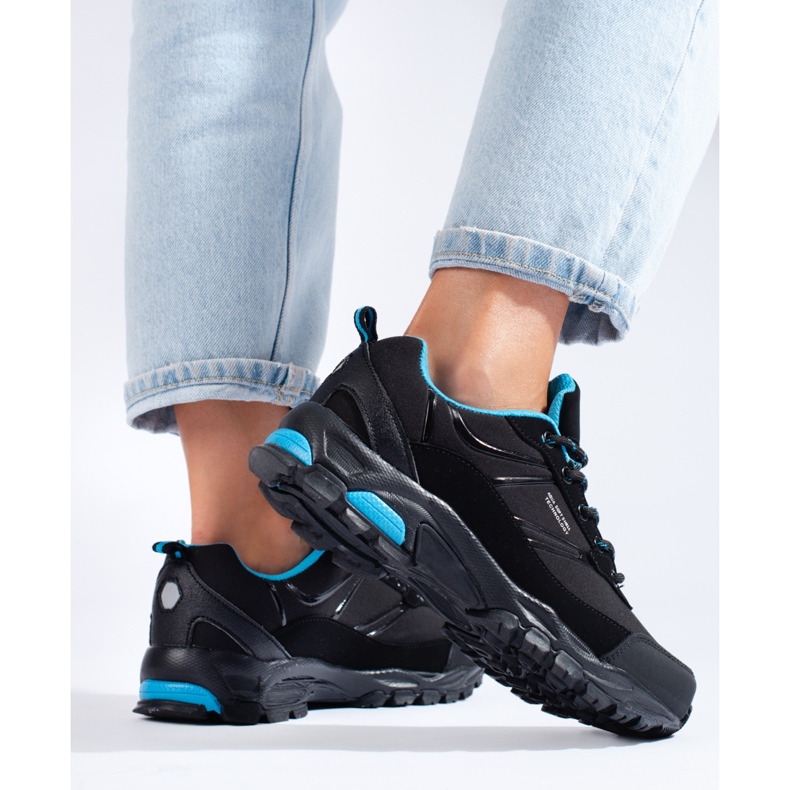 Scarpe da trekking sportive da donna DK nere e blu nero 2