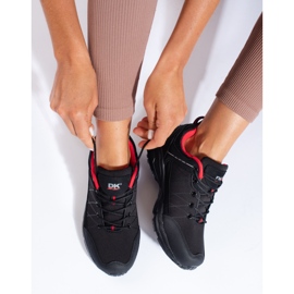 Scarpe da trekking da donna impermeabili nere e rosse DK nero rosso 1