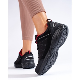 Scarpe da trekking da donna impermeabili nere e rosse DK nero rosso 2