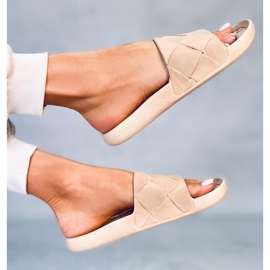 Ciabatte Lottner cachi in gomma beige 1