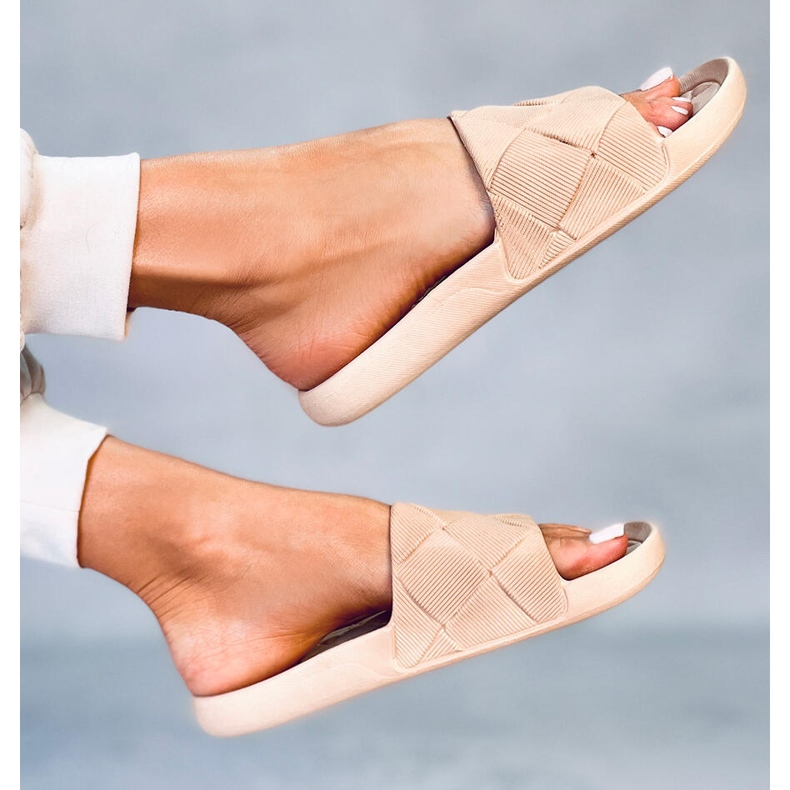 Ciabatte Lottner cachi in gomma beige 1