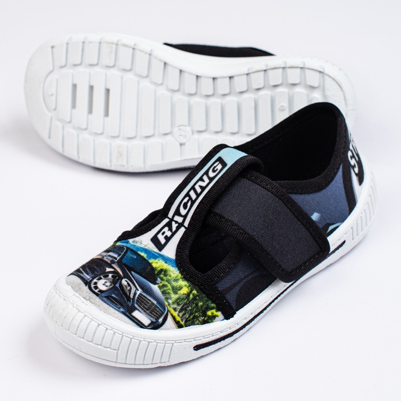 SHELOVET Pantofole per bambini con un'auto 3F nero 1
