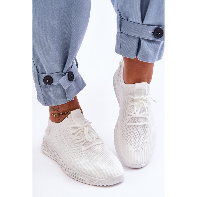 PG1 Scarpe da ginnastica in tessuto senza lacci da donna Bianche Zauna bianca 2