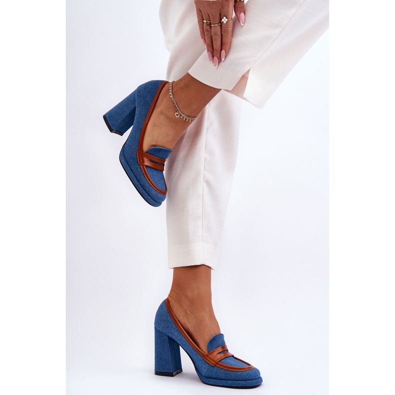 PS1 Décolleté Alla Moda Sul Tacco Alto Blue Florence 2