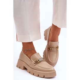 PS1 Mocassini classici su una piattaforma spessa Beige Catch Me! 1