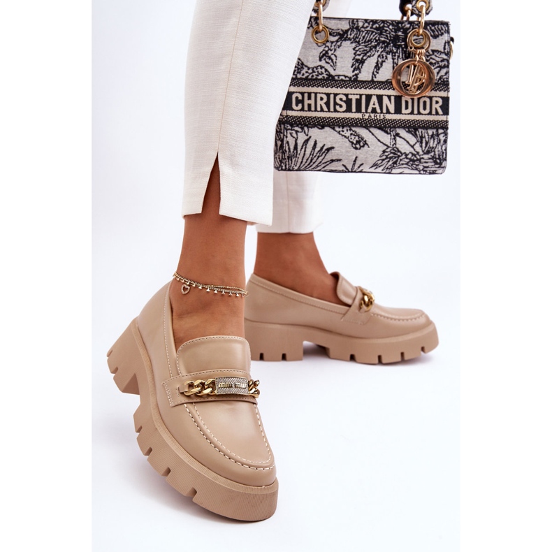 PS1 Mocassini classici su una piattaforma spessa Beige Catch Me! 2