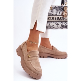 PS1 Mocassino In Camoscio Con Decorazione Esperta Beige 1