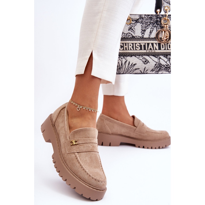 PS1 Mocassino In Camoscio Con Decorazione Esperta Beige 1