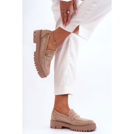 PS1 Mocassino In Camoscio Con Decorazione Esperta Beige 2