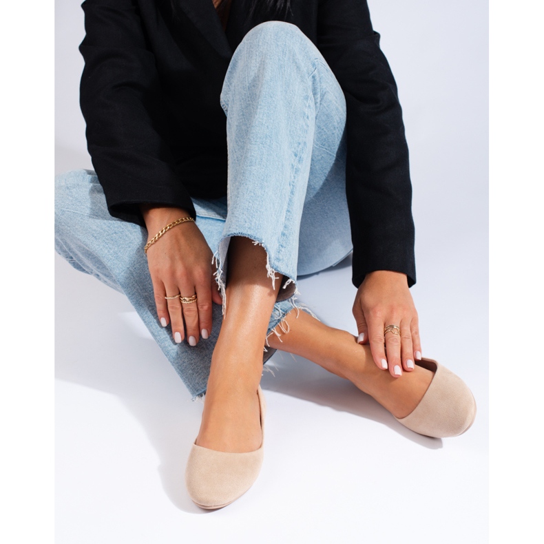 Comode ballerine in suede beige 1