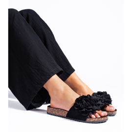 Sandalo Shelovet in sughero nero con fiori 1