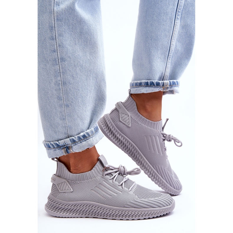 PG1 Scarpe da ginnastica in tessuto senza lacci da donna Grigio Zauna 1