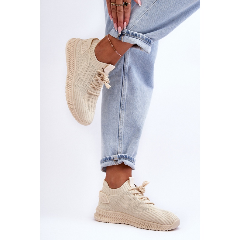 PG1 Scarpe da ginnastica in tessuto senza lacci da donna Beige Zauna 1
