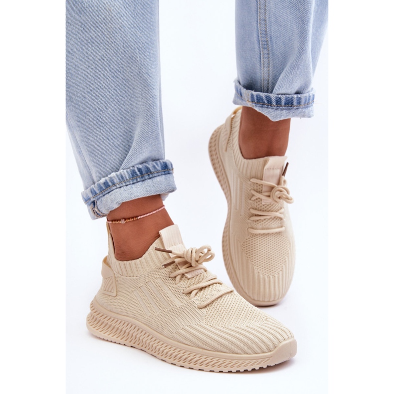 PG1 Scarpe da ginnastica in tessuto senza lacci da donna Beige Zauna 2