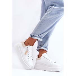 PS1 Scarpe sportive da donna su una massiccia piattaforma Mariell bianca e beige 2