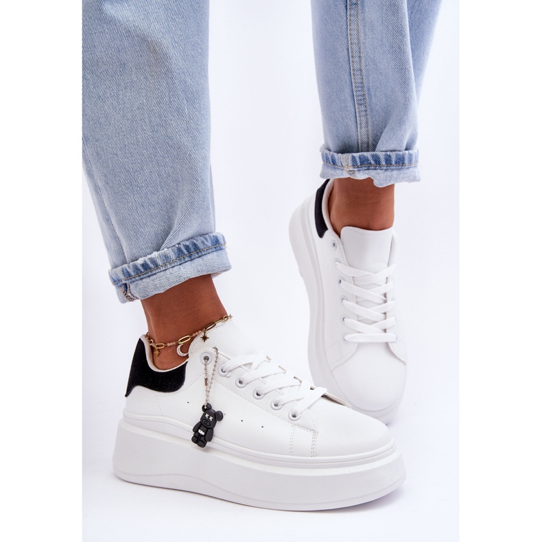 PS1 Scarpe sportive da donna su una massiccia piattaforma Mariell bianca e nera bianco 1