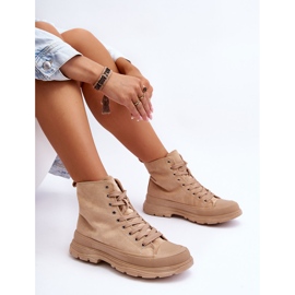 PS1 Sneakers Alte Da Donna In Pelle Scamosciata Beige Scuro Eleamia 1
