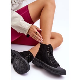 PS1 Sneakers alte da donna in camoscio nere Eleamia nero 2