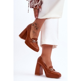 Décolleté in pelle Camel Rouse alla moda marrone 1