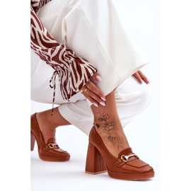 Décolleté in pelle Camel Rouse alla moda marrone 2