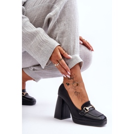 Décolleté in pelle alla moda Black Rouse nero 2