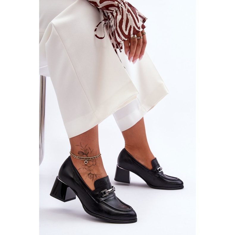 Lemar Comode décolleté in pelle nera Damira nero 2