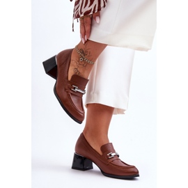 Lemar Comode pompe in pelle marrone Damira 1