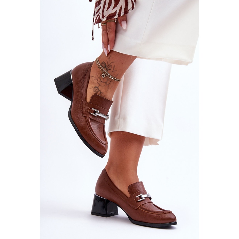 Lemar Comode pompe in pelle marrone Damira 1