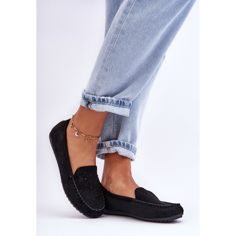 Mocassini in camoscio da donna Black Molly nero 2