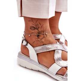 Sandali Donna in Pelle S.Barski 97619 Argento d'argento 5