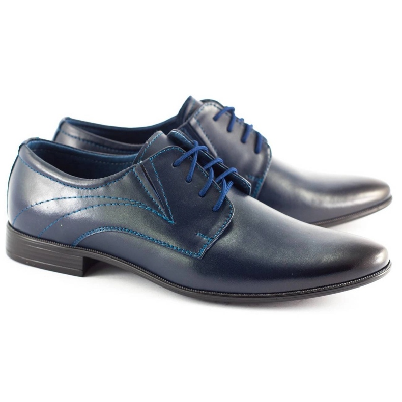 Olivier Scarpe da uomo in pelle 256 blu navy 1