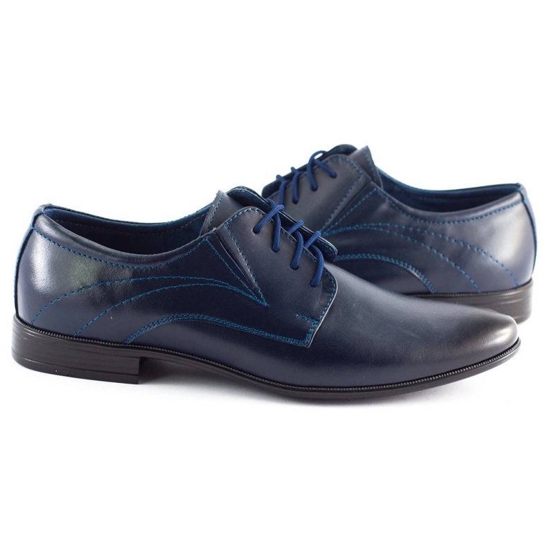Olivier Scarpe da uomo in pelle 256 blu navy 4