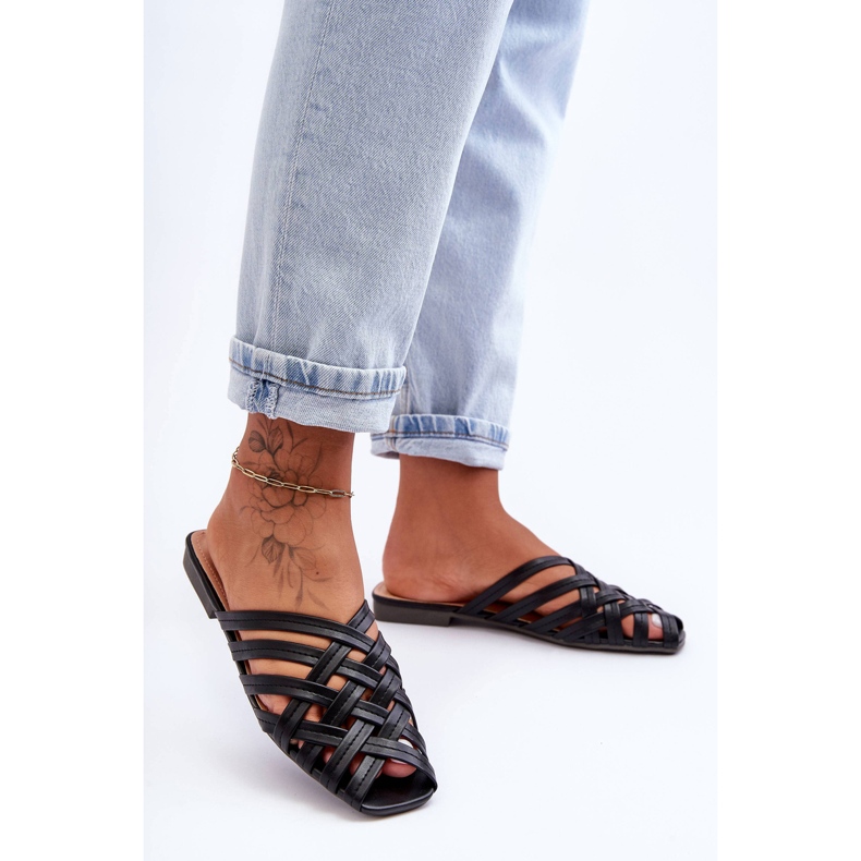 PS1 Sandali Donna Con Righe Nero Doralia 1