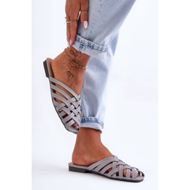 PS1 Sandali Donna Con Righe Grigio Doralia 1