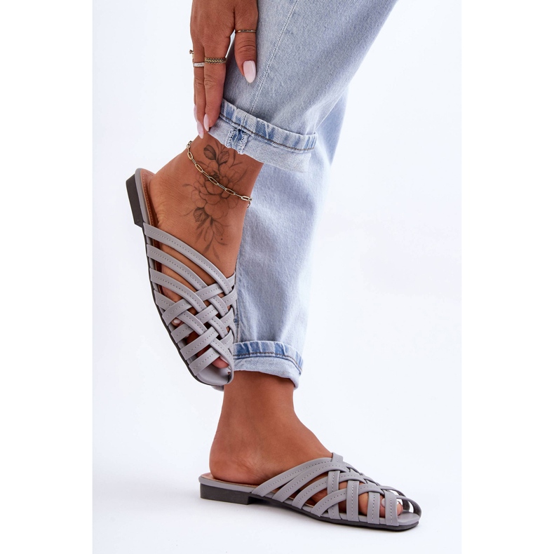 PS1 Sandali Donna Con Righe Grigio Doralia 1