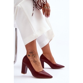 Décolleté con tacco bordeaux classico Odessa rosso 1
