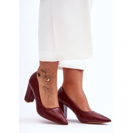 Décolleté con tacco bordeaux classico Odessa rosso 2